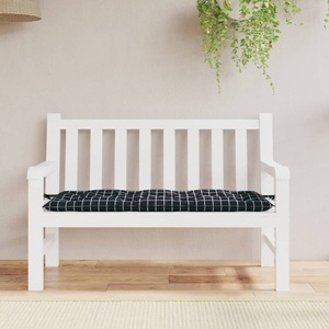 vidaXL, vidaXL Gartenbank-Auflage Schwarz Karomuster 120x50x7 cm Stoff