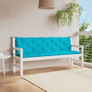 vidaXL, vidaXL Bankauflagen 2 Stk. Türkis 180x50x7 cm Stoff, vidaXL Gartenbank-Auflagen 2 Stk. Türkis Oxford-Gewebe