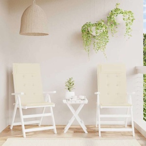 vidaXL, vidaXL Hochlehner-Auflagen 2 Stk. Creme Oxford-Gewebe, 