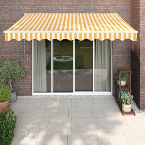 vidaXL, vidaXL Gelenkarmmarkise Gelb und Weiß 3,5x2,5 m Stoff und Aluminium, 