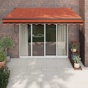 vidaXL, vidaXL Gelenkarmmarkise Orange und Braun 3x2,5 m Stoff und Aluminium, 