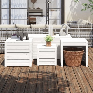 vidaXL, vidaXL 4-tlg. Gartenbox-Set Weiß Massivholz Kiefer, 