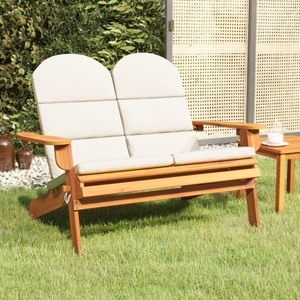 vidaXL, vidaXL Adirondack-Gartenbank mit Kissen 126 cm Massivholz Akazie