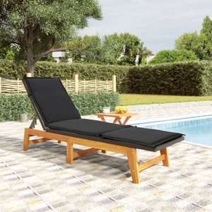 vidaXL, vidaXL Sonnenliege mit Tisch Poly Rattan und Massivholz Akazie