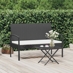 vidaXL, VidaXL - Gartenbank poly-rattan, One Size, Schwarz
