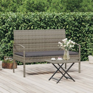 vidaXL, VidaXL - Gartenbank poly-rattan, One Size, Grau
