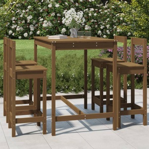 vidaXL, vidaXL 5-tlg. Gartenbar-Set Honigbraun Massivholz Kiefer, 