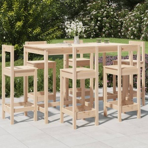 vidaXL, vidaXL 7-tlg. Gartenbar-Set Massivholz Kiefer, vidaXL 7-tlg. Gartenbar-Set Massivholz Kiefer