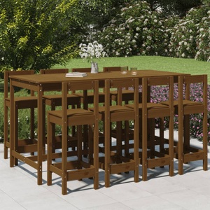 vidaXL, vidaXL 9-tlg. Gartenbar-Set Honigbraun Massivholz Kiefer, 