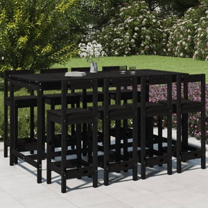 vidaXL, vidaXL 9-tlg. Gartenbar-Set Schwarz Massivholz Kiefer, 