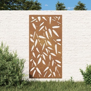 vidaXL, vidaXL Garten-Wanddeko 105x55 cm Cortenstahl Bambusblatt-Design, vidaXL Garten-Wanddeko 105x55 cm Cortenstahl Bambusblatt-Design