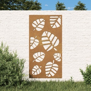 vidaXL, vidaXL Garten-Wanddeko 105x155 cm Cortenstahl Blatt-Design, vidaXL Garten-Wanddeko 105x55 cm Cortenstahl Blatt-Design
