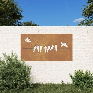 vidaXL, vidaXL Garten-Wanddeko 105x55 cm Cortenstahl Vogel-Design, 