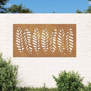 vidaXL, vidaXL Garten-Wanddeko 105x155 cm Cortenstahl Blatt-Design, vidaXL Garten-Wanddeko 105x55 cm Cortenstahl Blatt-Design