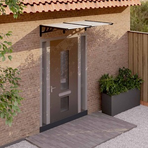 vidaXL, vidaXL Türvordach Schwarz und Transparent 152,5x90 cm Polycarbonat, vidaXL Türvordach Schwarz und Transparent 152,5x90 cm Polycarbonat