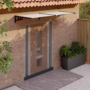 vidaXL, vidaXL Türvordach Schwarz und Transparent 239x90 cm Polycarbonat, vidaXL Türvordach Schwarz und Transparent 239x90 cm Polycarbonat