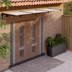 vidaXL, vidaXL Türvordach Schwarz und Transparent 297,5x90 cm Polycarbonat, vidaXL Türvordach Schwarz und Transparent 297,5x90 cm Polycarbonat