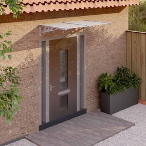 vidaXL, vidaXL Türvordach Grau und Transparent 152,5x90 cm Polycarbonat, vidaXL Türvordach Grau und Transparent 152,5x90 cm Polycarbonat