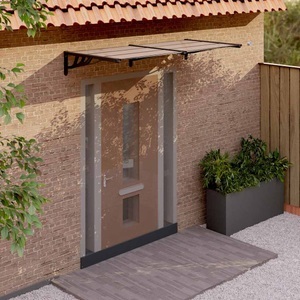 vidaXL, vidaXL Türvordach Schwarz 199x90 cm Polycarbonat, vidaXL Türvordach Schwarz 199x90 cm Polycarbonat