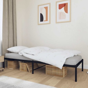 vidaXL, vidaXL Bettgestell Metall Schwarz 75x190 cm