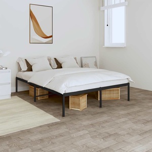 vidaXL, vidaXL Bettgestell Metall Schwarz 140x190 cm