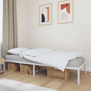 vidaXL, vidaXL Bettgestell Metall Weiß 90x190 cm