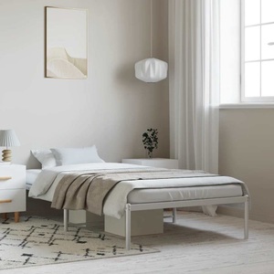 vidaXL, vidaXL Bettgestell Metall Weiß 100x190 cm