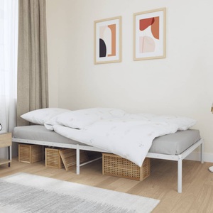 vidaXL, vidaXL Bettgestell Metall Weiß 100x200 cm