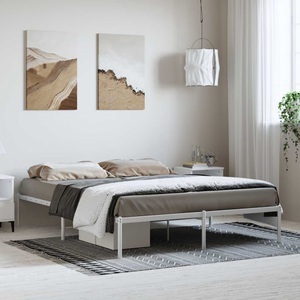 vidaXL, vidaXL Bettgestell Weiß 208x158x31 cm Stahl