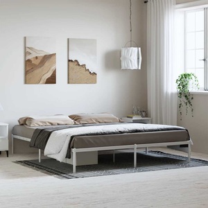 vidaXL, vidaXL Bettgestell Metall Weiß 183x213 cm