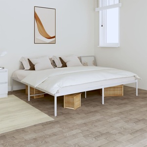 vidaXL, vidaXL Bettgestell Metall Weiß 193x203 cm