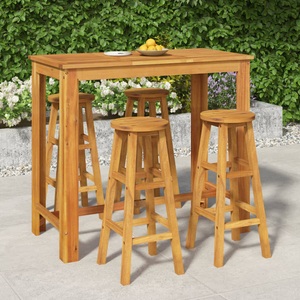 vidaXL, vidaXL 5-tlg. Garten-Essgruppe Massivholz Akazie, vidaXL 5-tlg. Gartenbar-Set Massivholz Akazie