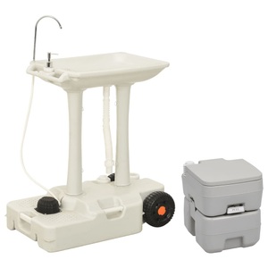 vidaXL, vidaXL Tragbare Campingtoilette mit Waschbecken