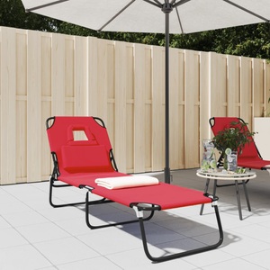 vidaXL, vidaXL Sonnenliege Klappbar Oxford-Gewebe & Pulverbeschichteter Stahl, vidaXL Sonnenliege Klappbar Oxford-Gewebe & Pulverbeschichteter Stahl