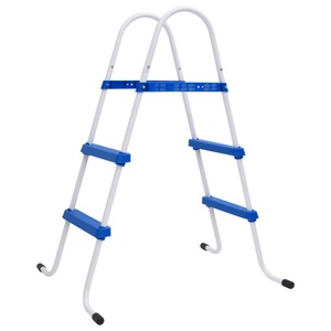 vidaXL, vidaXL Pool-Leiter Blau und Weiß 84 cm Stahl, vidaXL Pool-Leiter Blau und Weiß 84 cm Stahl