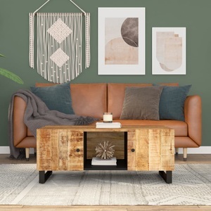 vidaXL, vidaXL Couchtisch 100x54x40 cm Massivholz Mango & Holzwerkstoff, vidaXL Couchtisch 100x54x40 cm Massivholz Mango & Holzwerkstoff