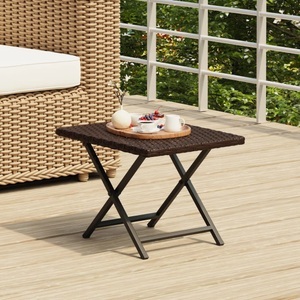 vidaXL, vidaXL Klapptisch Braun 45x35x32 cm Poly Rattan