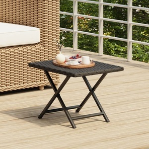 vidaXL, vidaXL Klapptisch Schwarz 45x35x32 cm Poly Rattan