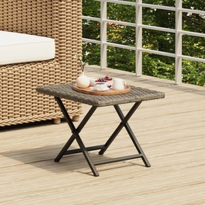 vidaXL, vidaXL Klapptisch Grau 45x35x32 cm Poly Rattan