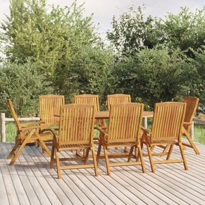 vidaXL, vidaXL 9-tlg. Garten-Essgruppe Massivholz Teak, vidaXL 9-tlg. Garten-Essgruppe Massivholz Teak