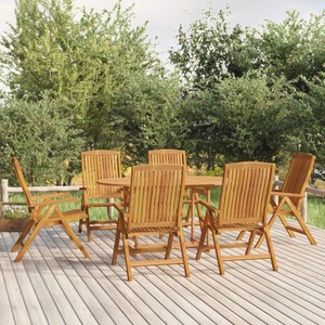 vidaXL, vidaXL Gartenstühle 6 Stk. Verstellbar Massivholz Teak, vidaXL Gartenstühle 6 Stk. Verstellbar Massivholz Teak