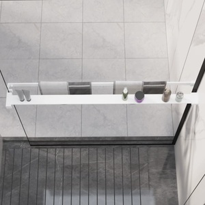 vidaXL, vidaXL Duschablage für Begehbare Dusche Weiß 100 cm Aluminium, 