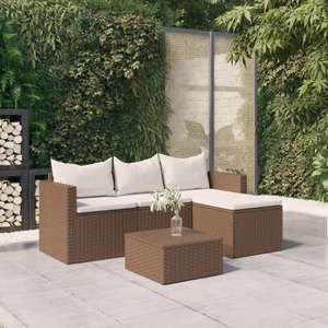 vidaXL, vidaXL Garten-Lounge-Set Braun Poly Rattan, 
