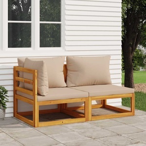 vidaXL, vidaXL 2-tlg. Garten-Sofa-Set mit Kissen Massivholz Akazie
