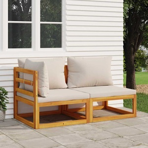 vidaXL, vidaXL 2-tlg. Garten-Sofa-Set mit Kissen Massivholz Akazie