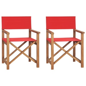 vidaXL, vidaXL Regiestühle 2 Stk. Klappbar Rot Massivholz Teak, 