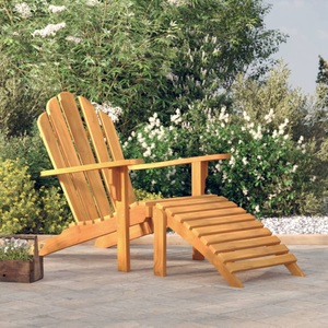 vidaXL, vidaXL Adirondack-Gartenstuhl mit Fußstütze Massivholz Teak, 