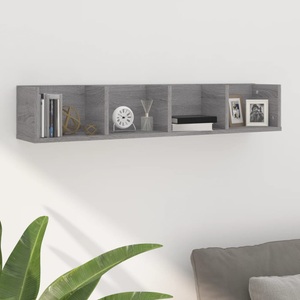 vidaXL, vidaXL CD-Wandregal Grau Sonoma 100x18x18 cm Holzwerkstoff, vidaXL CD-Wandregal Grau Sonoma 100x18x18 cm Holzwerkstoff
