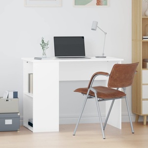 vidaXL, vidaXL Schreibtisch Weiß 100x55x75 cm Holzwerkstoff, vidaXL Schreibtisch Weiß 100x55x75 cm Holzwerkstoff