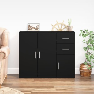 vidaXL, vidaXL Sideboard Schwarz 91x29,5x75 cm Holzwerkstoff